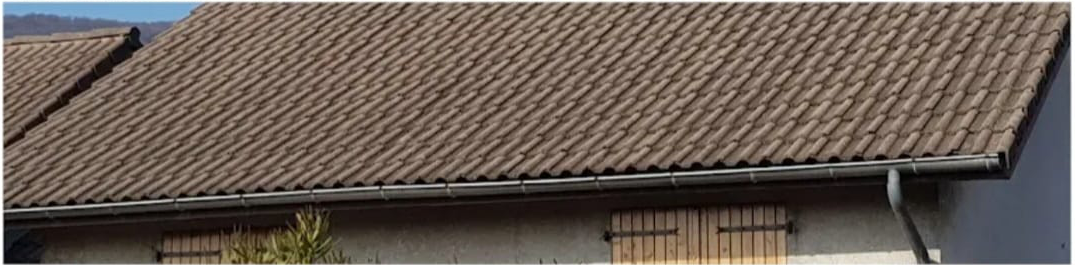 Démoussage et finition brune d'une toiture — avant travaux